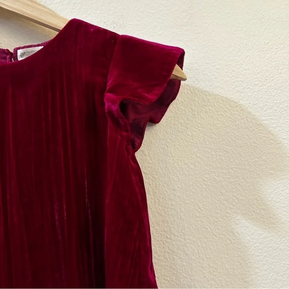 Gymboree Girls Velvet Magenta Flutter Sleeve Holiday Dress Size‎ 6Y